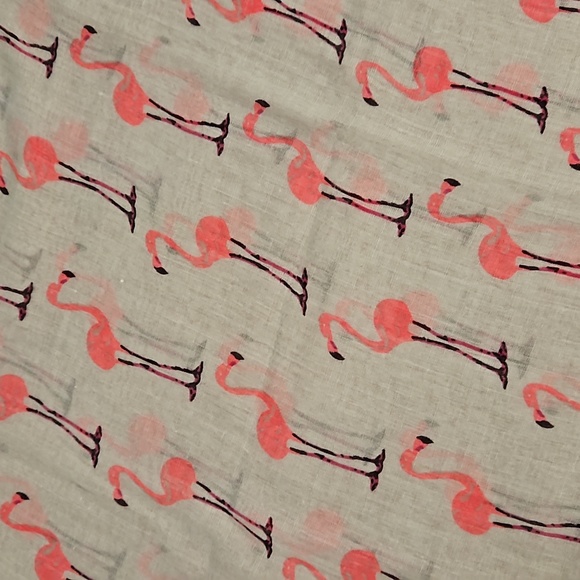 Pink flamingos on a mint green background long scarf Nordstrom NWOT animal print - Picture 3 of 5